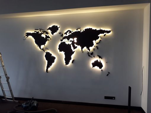  ışıklı dünya haritası imalat ve montajı